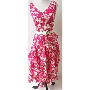 Dresses - Pink & White Ruffle Dress Size 6 Dresses - Pink & White Ruffle Dress Size 6